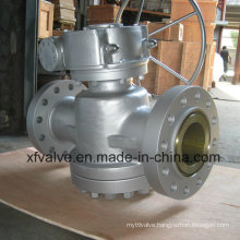 Worm Gear Metal Sealed Flange Connection End Plug Valve